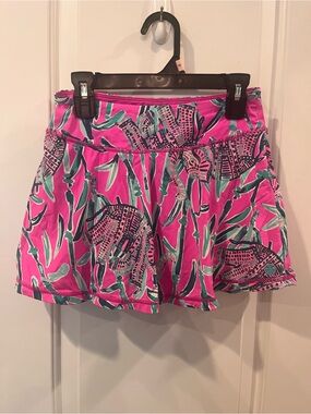 XXS Bright Pink Tropical Print Skort